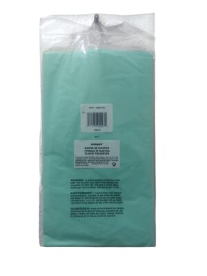 Green round plastic tablecover - Back Image